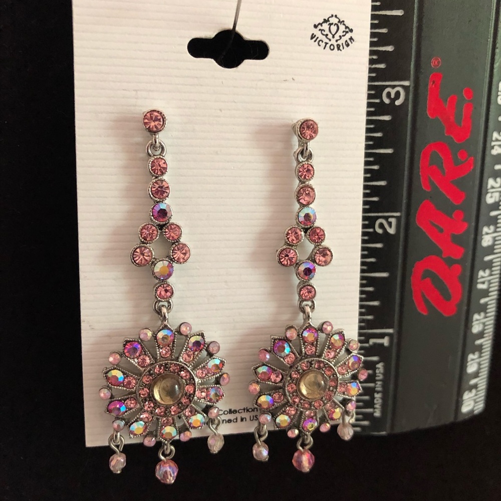 Earrings Pink Chrystal Post